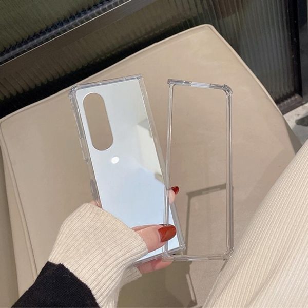 Reflective Noodle Case for Samsung Galaxy z Fold 4 - Reflective Finish - Rose Gold - Image 10