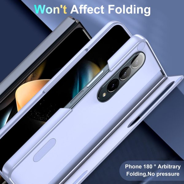 Foldable Phone Case with Holder for Samsung Galaxy z Fold 4 - Full Coverage - Pink - Image 13