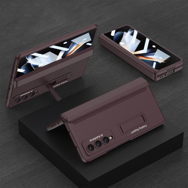 Foldable Magnetic Hinge Case for Samsung Galaxy z Fold 4 - Compact Design - Silver - Image 3