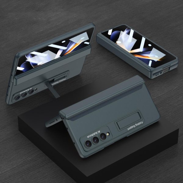 Foldable Magnetic Hinge Case for Samsung Galaxy z Fold 4 - Compact Design - Silver - Image 4