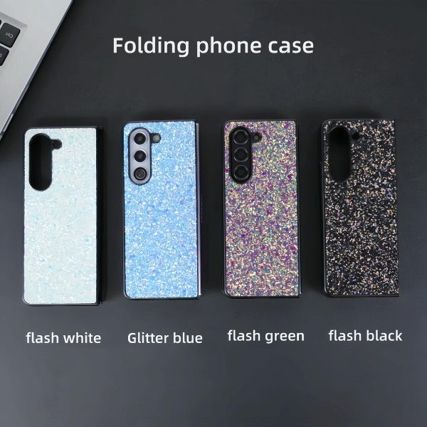 Foldable Diamond Case for Samsung Galaxy z Fold 4 - Compact and Stylish - Flash Green - Image 3