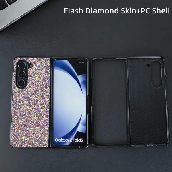 Foldable Diamond Case for Samsung Galaxy z Fold 4 - Compact and Stylish - Flash Green - Image 7