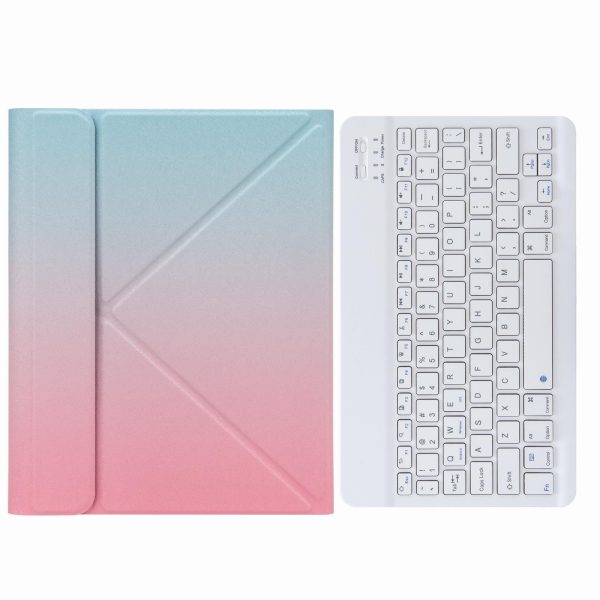 Leather Case With Bluetooth Keyboard For Ipad 9.7 2018 & 2017 - Three-Fold Holder - Purple - Image 2