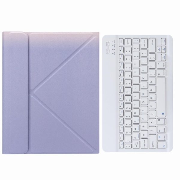 Leather Case With Bluetooth Keyboard For Ipad 9.7 2018 & 2017 - Three-Fold Holder - Purple - Image 14