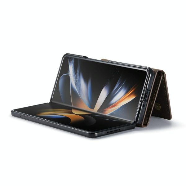 Multi-card Phone Case for Samsung Galaxy z Fold 4 - Fits Dg.ming M2 Series - Coffee - Image 11