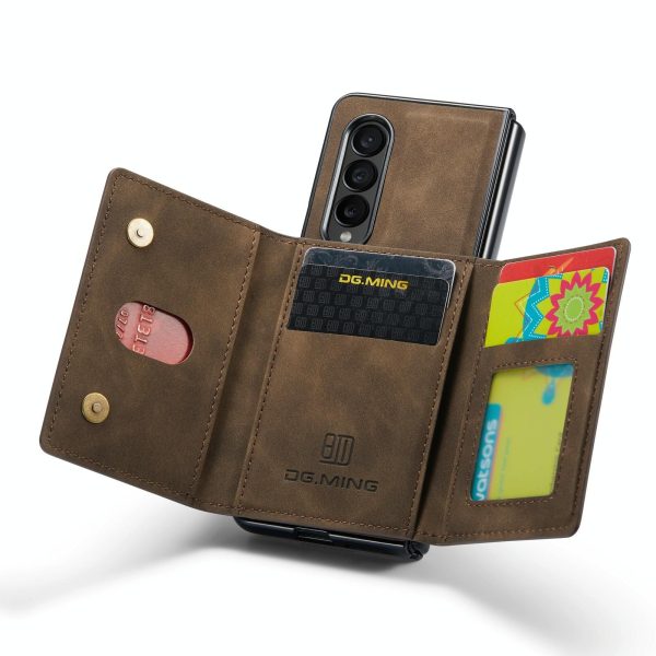 Multi-card Phone Case for Samsung Galaxy z Fold 4 - Fits Dg.ming M2 Series - Coffee - Image 12