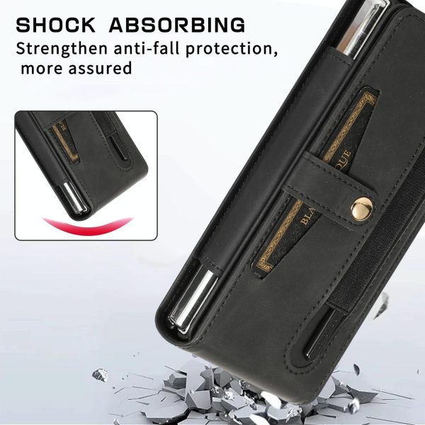 Leather Folding Phone Case for Samsung Galaxy z Fold 4 - Purple - Image 13