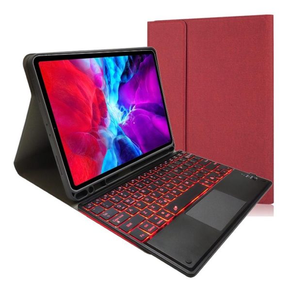 Bluetooth Keyboard Tablet Case For Ipad Pro 11 - Detachable Touch Leather Holder Pen Slot - Rose Gold - Image 2