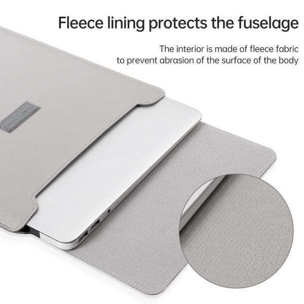 Lightweight 4-in-1 Leather Laptop Bag - 13 / 14 Inches Portable - Grey - Image 7