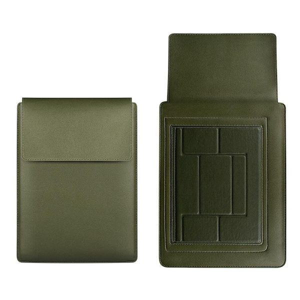 14.1 Inch Laptop Sleeve Leather Carrying Bag - Green - Image 3
