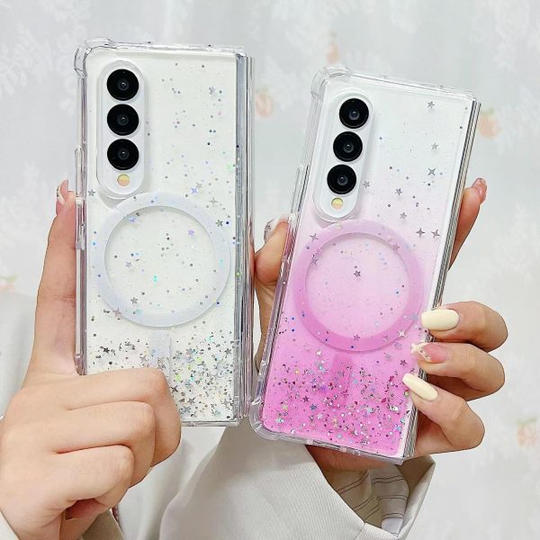 Sparkle Tpu Case for Samsung Galaxy z Fold 4 with Magsafe - Purple - Image 5
