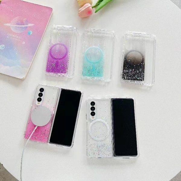 Sparkle Tpu Case for Samsung Galaxy z Fold 4 with Magsafe - Purple - Image 7