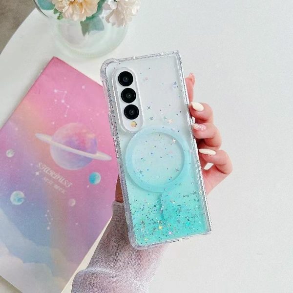 Sparkle Tpu Case for Samsung Galaxy z Fold 4 with Magsafe - Purple - Image 9