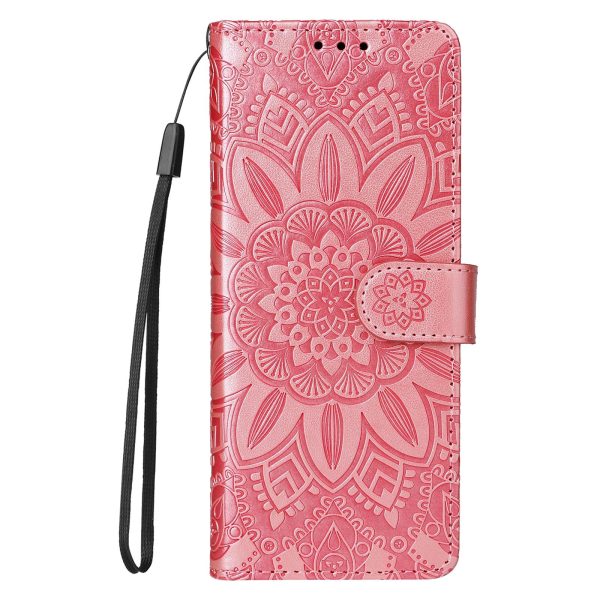 Sunflower Embossed Leather Phone Case for Samsung Galaxy z Fold 4 / 5g - Purple - Image 14