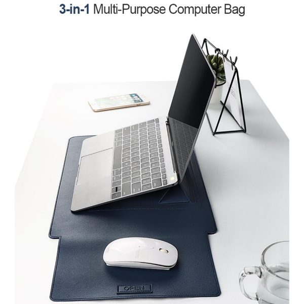3-in-1 Multifunctional Laptop Bag for 14.1-15.4 Inch Devices in Pu Material - Cowhide Yellow - Image 5