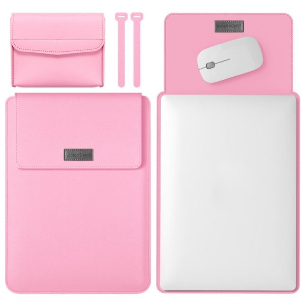 Lightweight Leather Computer Bag - 4-in-1 Portable - Fits 15.4 / 15.6 / 16.1 Inches - Grey - Image 2