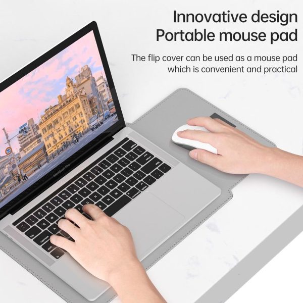 Lightweight Leather Computer Bag - 4-in-1 Portable - Fits 15.4 / 15.6 / 16.1 Inches - Grey - Image 6