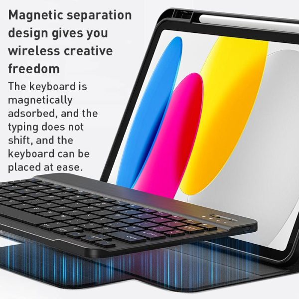 Detachable Keyboard Tablet Case With Magnetic Skin Feel - Blue - Image 3