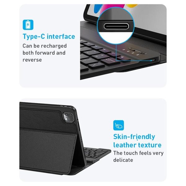 Detachable Keyboard Tablet Case With Magnetic Skin Feel - Blue - Image 8