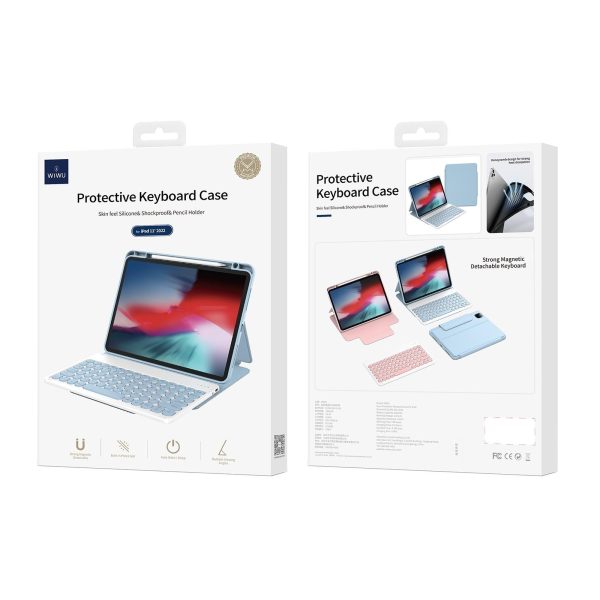 Detachable Keyboard Tablet Case With Magnetic Skin Feel - Blue - Image 11
