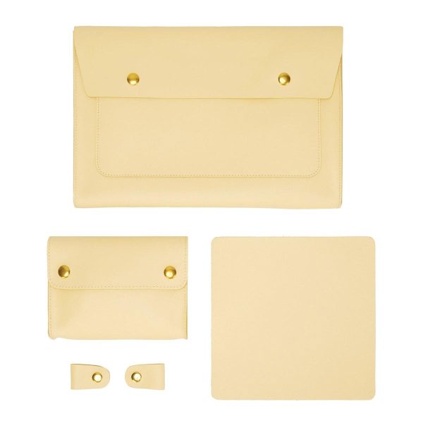Waterproof Leather Laptop Liner Bag - 15 Inches 3-in-1 Design - Honeydet Oranges - Image 9