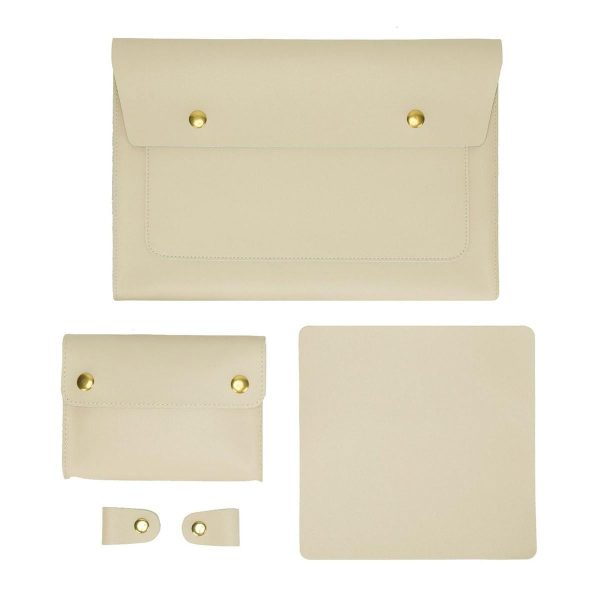Waterproof Leather Laptop Liner Bag - 15 Inches 3-in-1 Design - Honeydet Oranges - Image 10