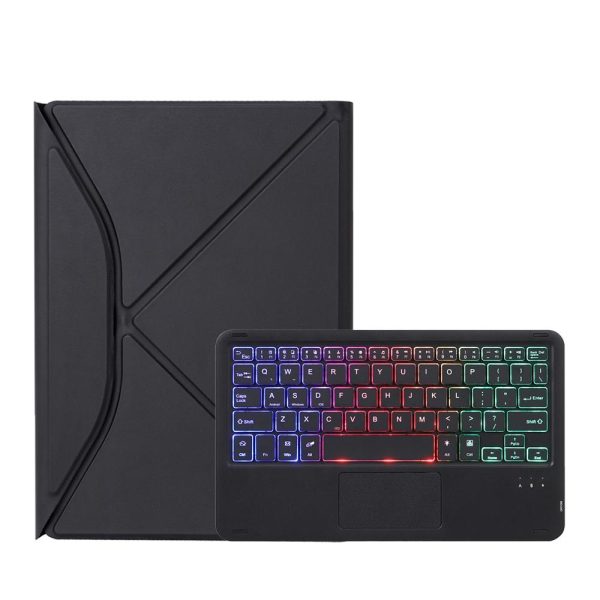 Bluetooth Keyboard Leather Case For Ipad 10.2 - Touchpad Backlight Pen Slot - 2021 / 2020 / 2019 - Green - Image 3