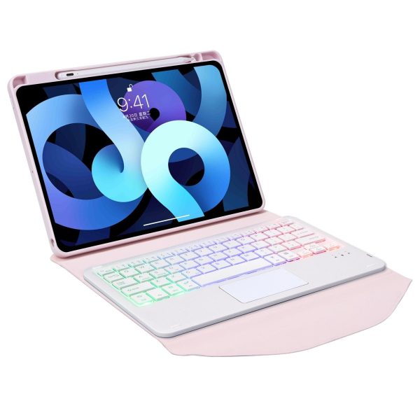 Bluetooth Keyboard Leather Case For Ipad 10.2 - Touchpad Backlight Pen Slot - 2021 / 2020 / 2019 - Green - Image 9