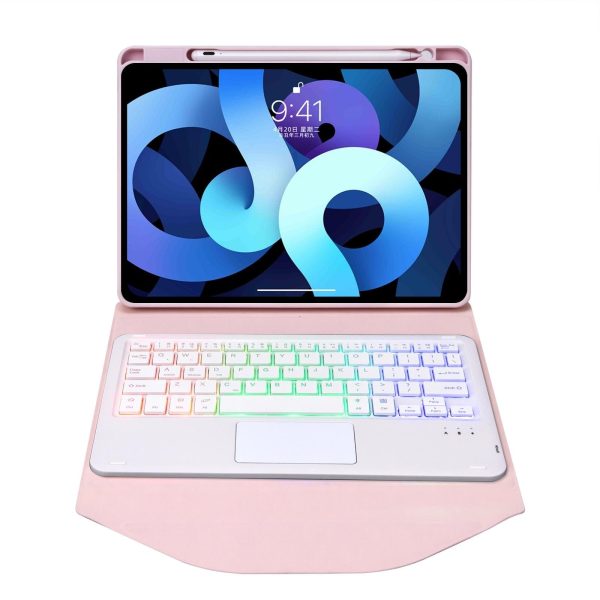 Bluetooth Keyboard Leather Case For Ipad 10.2 - Touchpad Backlight Pen Slot - 2021 / 2020 / 2019 - Green - Image 10
