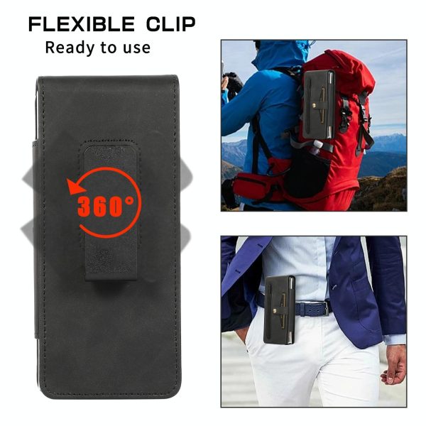 Shockproof Foldable Leather Case with Stylus for Samsung Galaxy z Fold 4 / 5g - Grey - Image 13