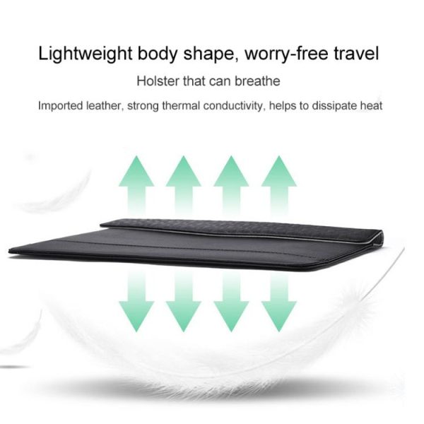 13 Inch Ultra-thin Magnetic Holster for Horizontal Embossed Notebook with Liner Bag - Black - Image 4