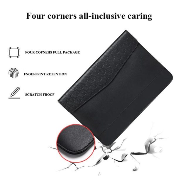 13 Inch Ultra-thin Magnetic Holster for Horizontal Embossed Notebook with Liner Bag - Black - Image 5