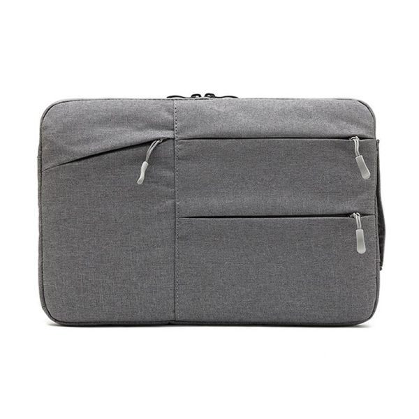 14 Inch Business Laptop Liner Bag with Zipper Closure - Polyester Material - Light Grey