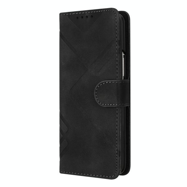 Smooth Leather Phone Case for Samsung Galaxy z Fold 4 - Line Pattern - Light Purple - Image 12
