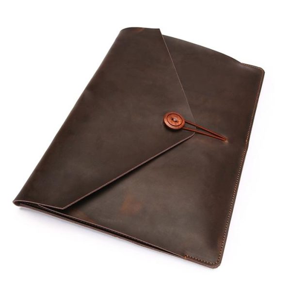 13.3 Genuine Leather Business Laptop Bag For Macbook Samsung Sony Dell Alienware Chuwi Asus Hp - Universal - Coffee - Image 5