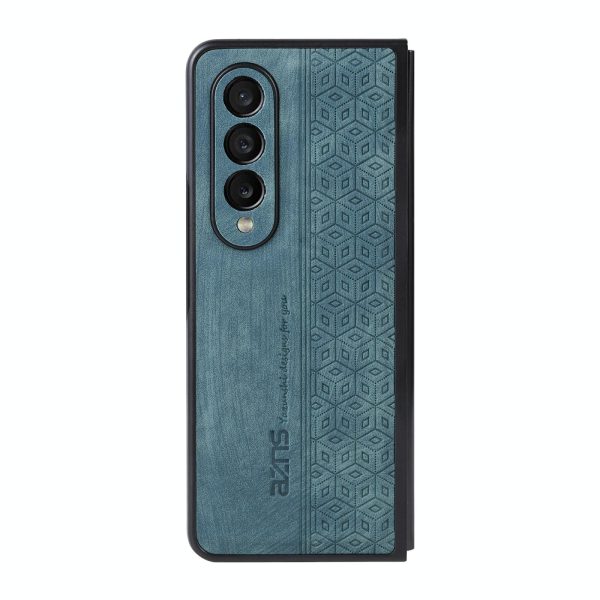 For Samsung Galaxy z Fold4 5G Embossed 3d Skin Texture Phone Case - Sleek Design - Sapphire Blue - Image 3