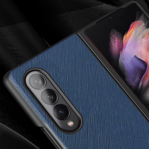 Foldable Cross Pattern Phone Case for Samsung Galaxy z Fold 4 / 5g - Foldable Design - Blue - Image 8