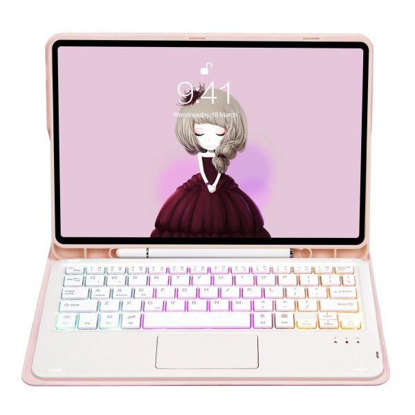 Bluetooth Keyboard Leather Case For Ipad 9.7 2018 & 2017 / Pro 9.7 / Air 2 With Touch Pad & Backlight - Mint Green - Image 9