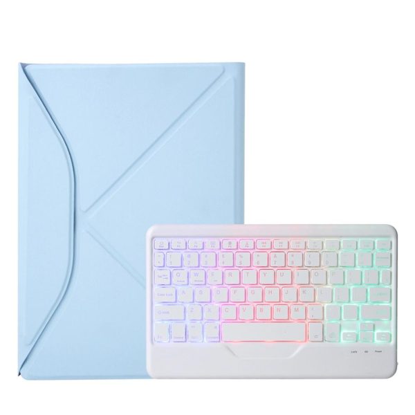Bluetooth Keyboard Leather Case For Ipad Pro 11 - Backlit With Pen Slot - Sky Blue - Image 13