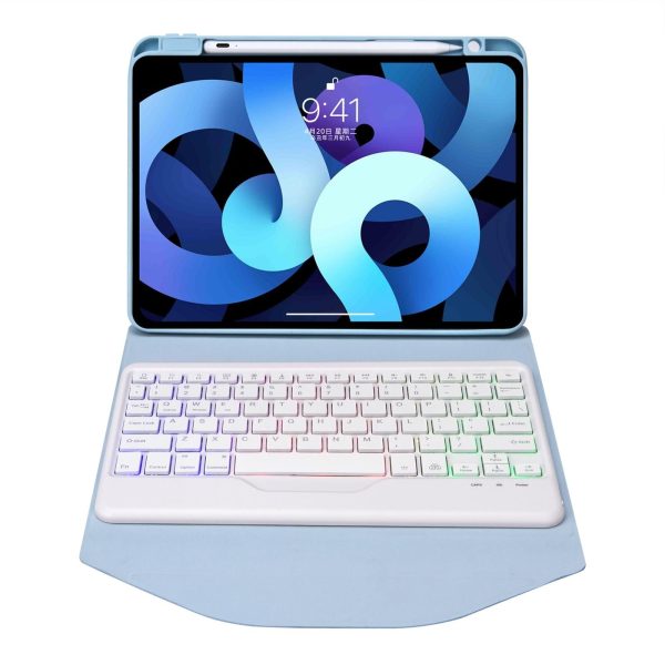 Bluetooth Keyboard Leather Case For Ipad Pro 11 - Backlit With Pen Slot - Sky Blue - Image 15