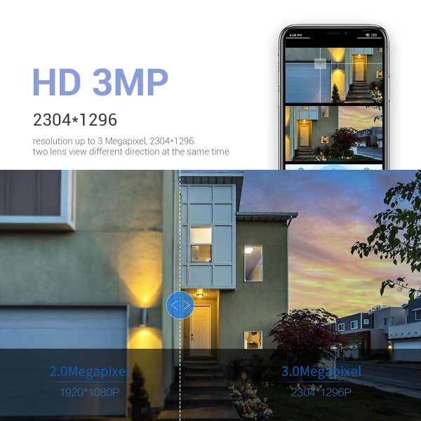 2Mp Dual Lens Dual Screen Wifi Camera With Two-Way Voice & Motion Detection Cloud Storage Support - Image 6