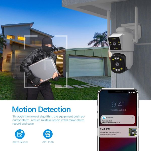 2Mp Dual Lens Dual Screen Wifi Camera With Two-Way Voice & Motion Detection Cloud Storage Support - Image 7
