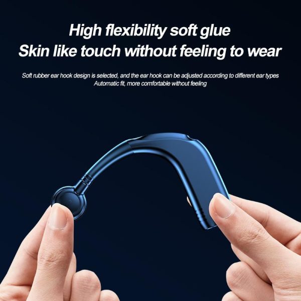 Bluetooth V5.2 Single Earhook Business Headset - M99 - Black + Blue - Image 8