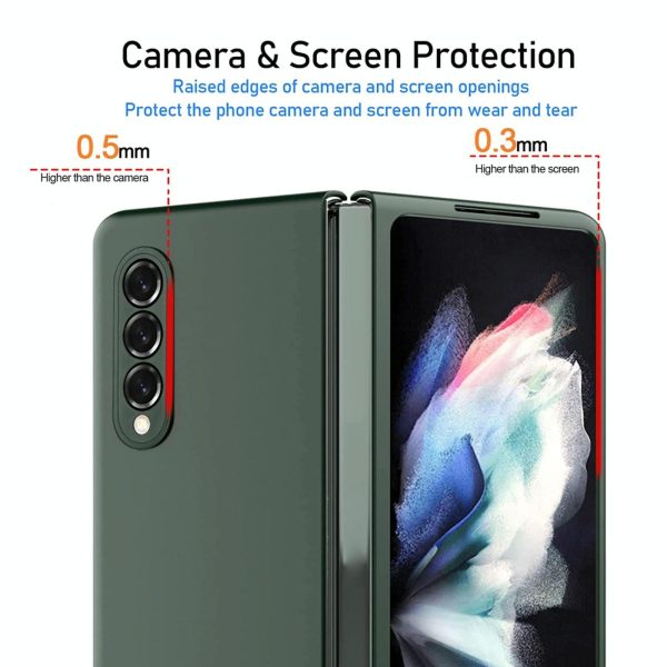 Foldable Metal-look Phone Case for Samsung Galaxy z Fold 4 - Green - Image 8