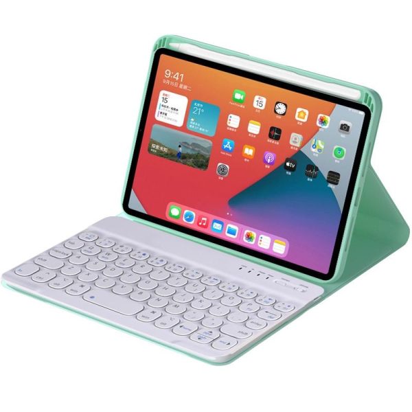 Detachable Bluetooth Keyboard Leather Case For Ipad Mini 6 With Holder - Light Purple - Image 3
