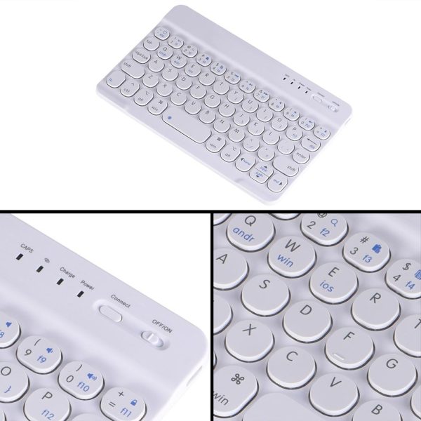 Detachable Bluetooth Keyboard Leather Case For Ipad Mini 6 With Holder - Light Purple - Image 5