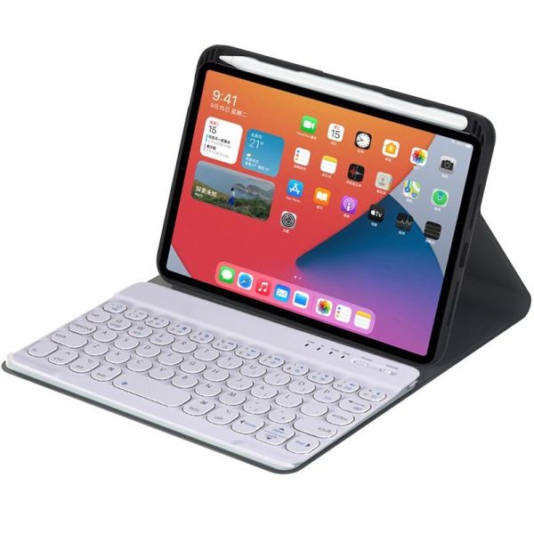 Detachable Bluetooth Keyboard Leather Case For Ipad Mini 6 With Holder - Light Purple - Image 10
