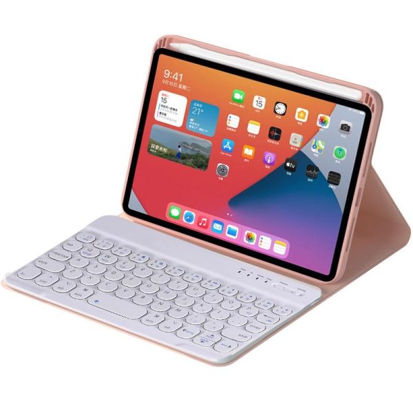Detachable Bluetooth Keyboard Leather Case For Ipad Mini 6 With Holder - Light Purple - Image 12