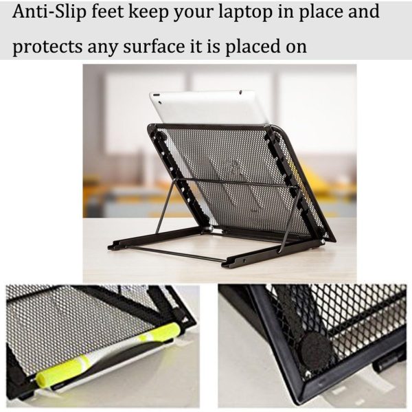 Adjustable Folding Metal Mesh Desktop Cooler - Black - Image 11