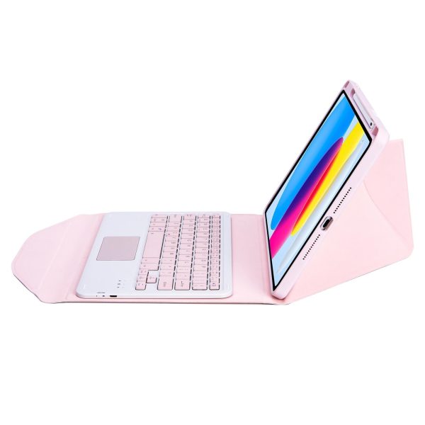 Bluetooth Keyboard Leather Tablet Case With Pen Slot And Touchpad - Sky Blue - Image 6